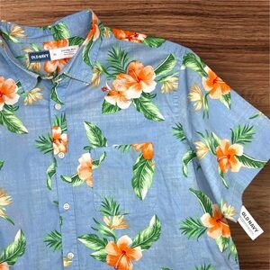 Old Navy Everyday Shirt. Tropical Short Sleeve Button Down. Regular Fit. XL
